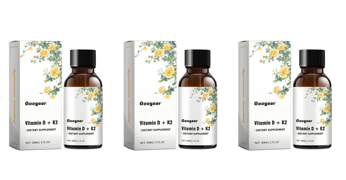Vitamin D3 K2 Liquid Drops | Bone Wellness | NonGMO | 30ml