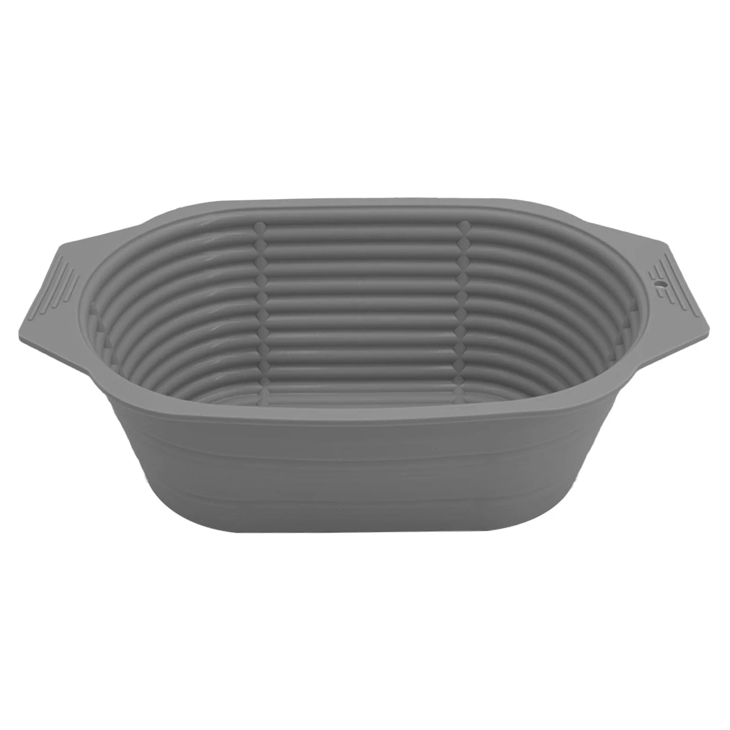 Food Grade Silicone Nonstick Bread Leavening Basket Foldable Round Oval Square Home Baking Easy Clean Fermentation Bowl Peaceful Pleasures Health and Wellness Oval - Grey