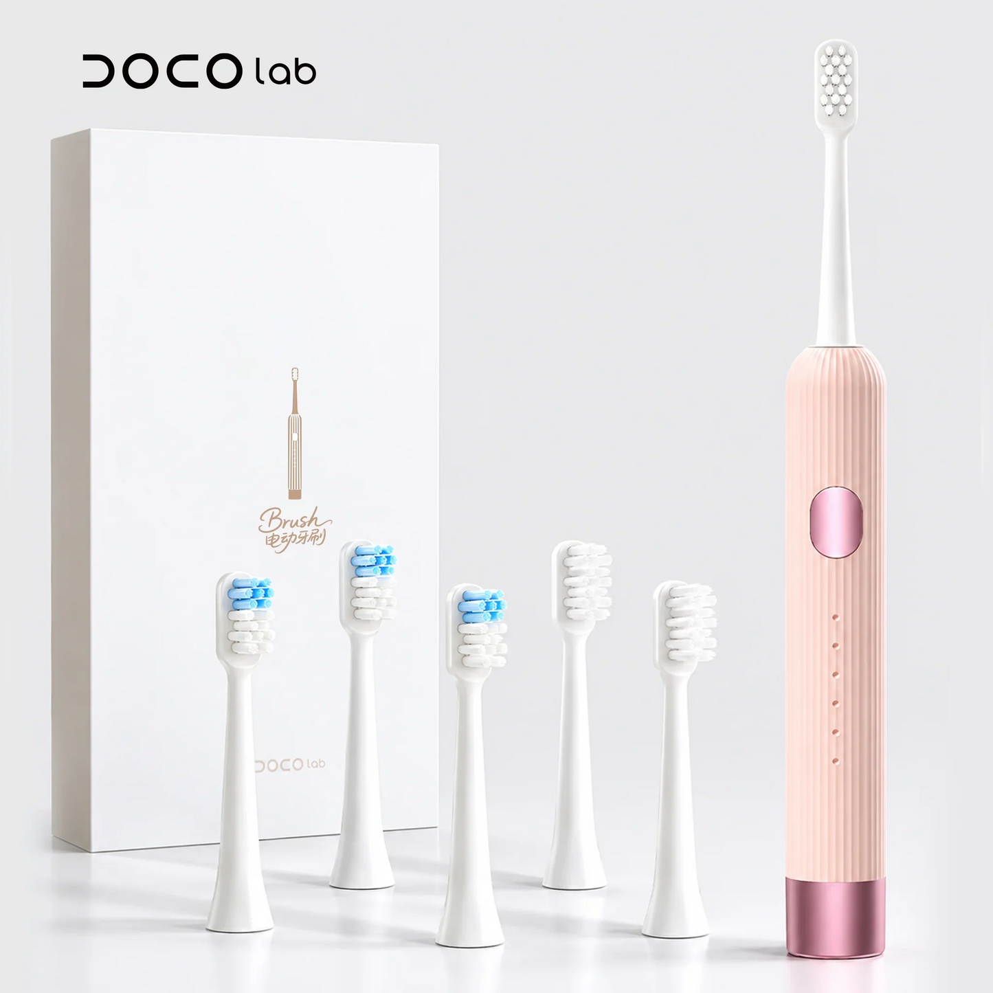 DOCO LAB Sonic Electric Toothbrush – 6 Modes, 5 Brush Heads