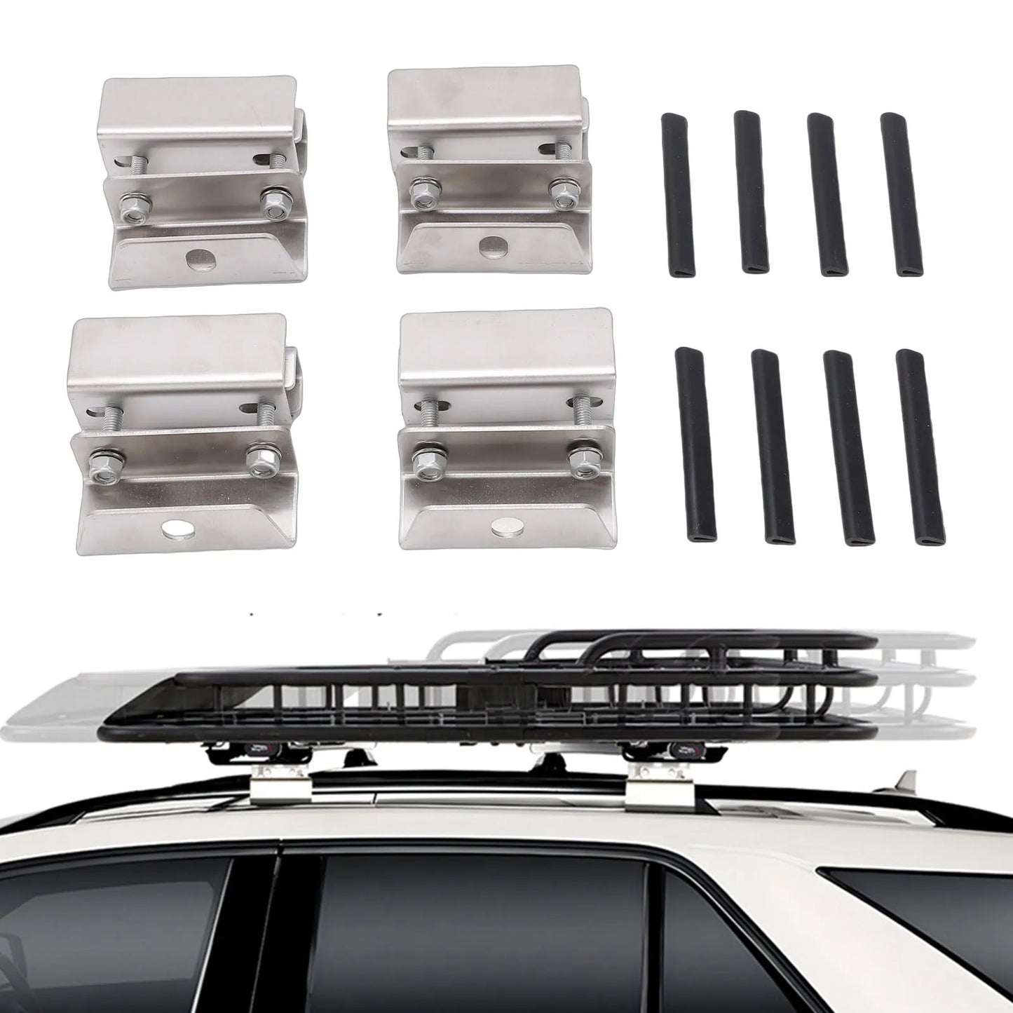 Stainless Steel Van Roof Rack Mount Kit – 4pcs No-Drill