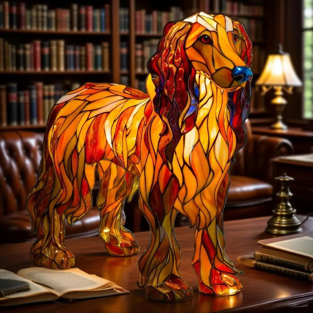 Resin Dog LED Night Light | Cute Pet Tabletop Lamp & Décor