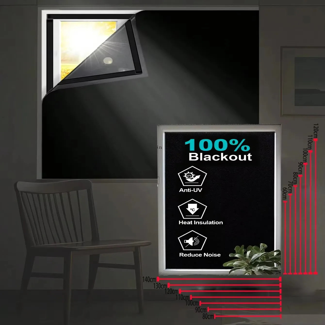 Portable Blackout Window Shades – Self-Adhesive, Waterproof