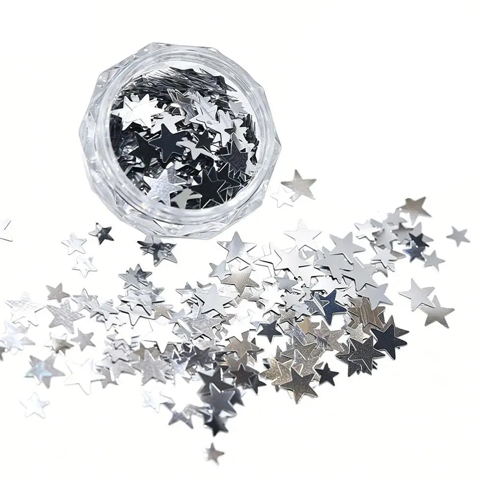 Silver Star Nail Glitter Sequins – Sparkling Flakes for Nail Art