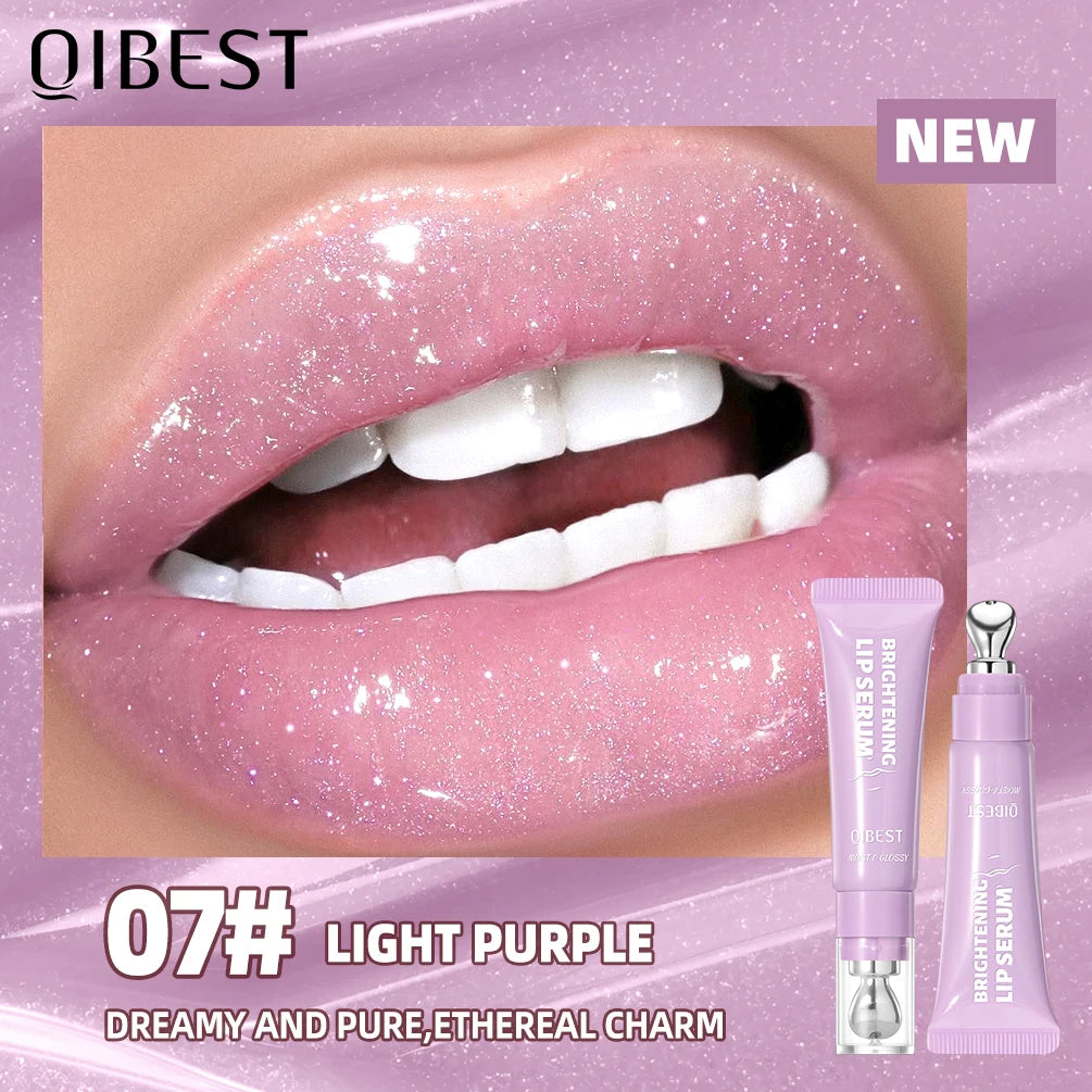 QIBEST Moisturizing Lip Lotion Mirror Pearl Lipgloss Volumizing Lip Glaze Natural Lip Tint Gloss Moisturizing Jelly Lip Stain Peaceful Pleasures Health and Wellness 07 Light Purple