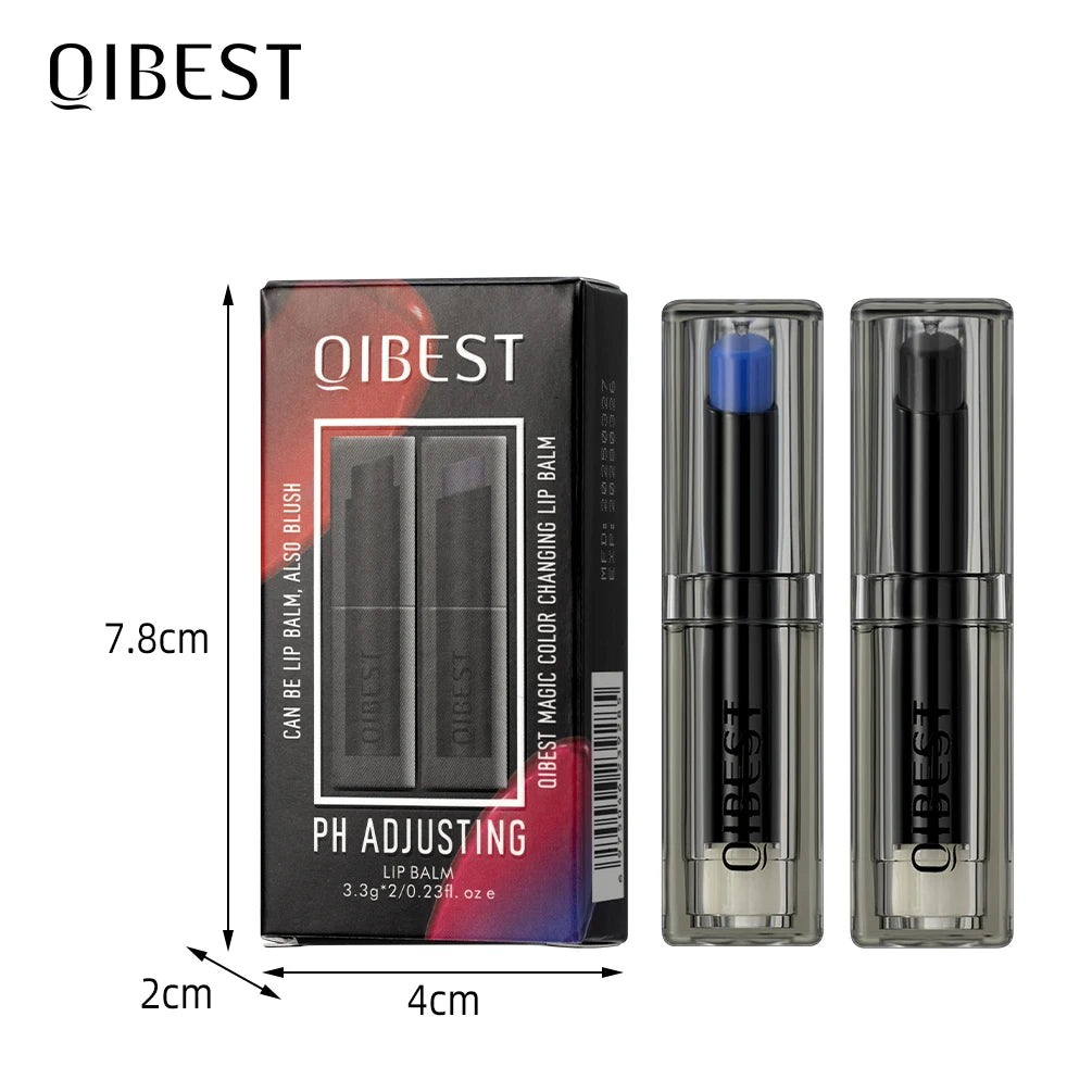 QIBEST 2 Pcs Color Changing Lipstick Kits Moisturizing Lasting PH Change Color Lip Balm Nourish Lip Stain Face Blush Makeup Sets Peaceful Pleasures Health and Wellness