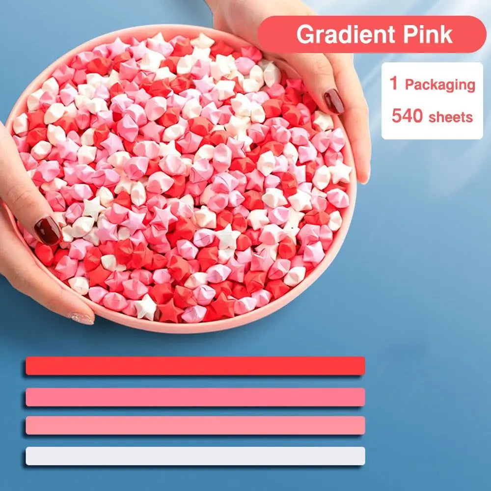 540PCS Gradient Star Origami Paper Strips – DIY Lucky Star Craft