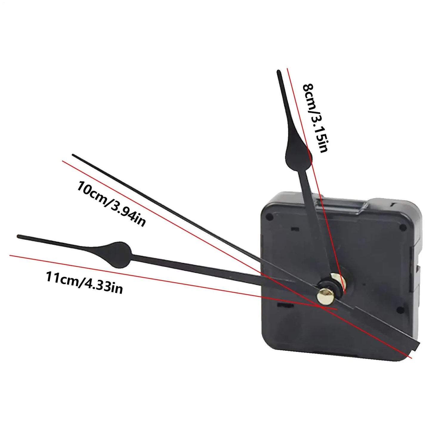 Silent Sweep Quartz Clock Movement Replacement Kit with Hands