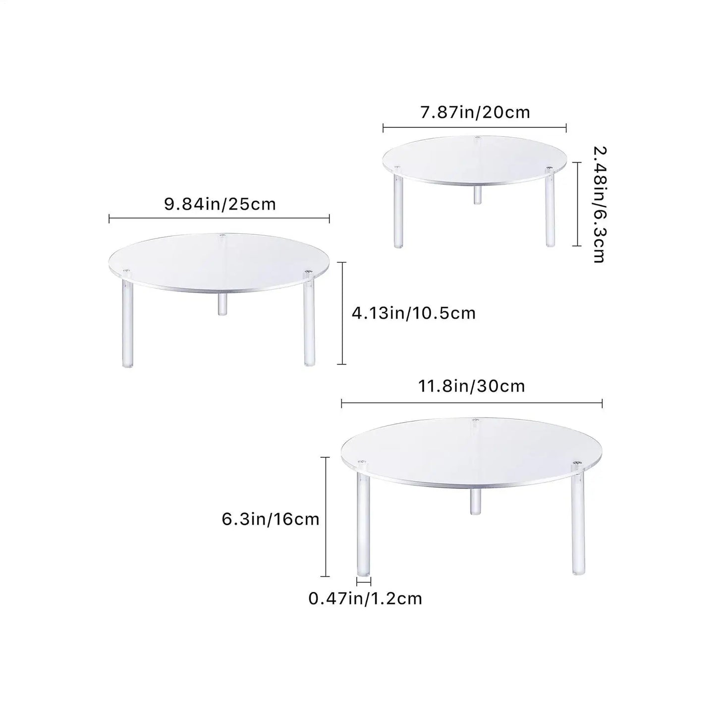 Cake Stand 3 Pieces Acrylic Food Display Acrylic Birthday Cake Stands Set For Table Decor Food Candy Cookie Birthday Wedding Peaceful Pleasures Health and Wellness