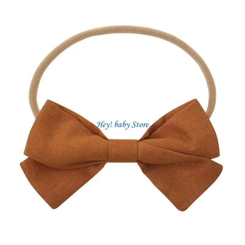 Newborn Baby Elastic Bow Knot Headband | Soft Linen Hair Band