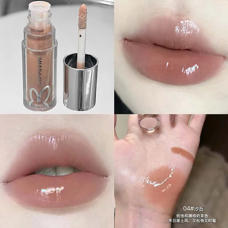 Cappuvini Shimmer Lip Gloss – Moisturizing Plumping Jelly Glitter