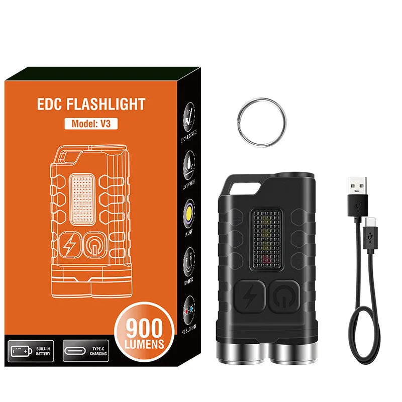 ZHIYU V3 EDC Keychain Flashlight 900 Lumens USB-C Rechargeable