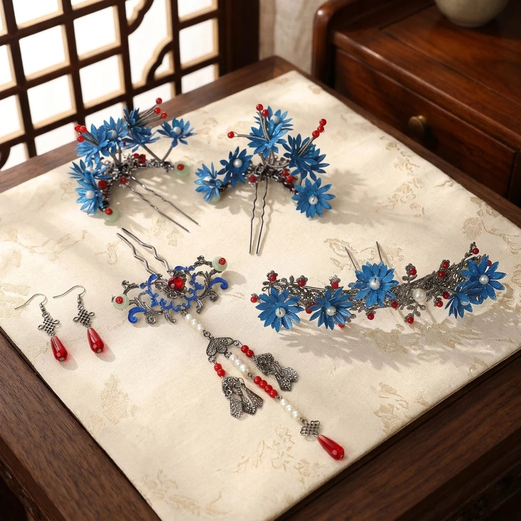 Qing-Dynasty Inspired Bridal Hairpin For Chinese Wedding Dress With Eco-Friendly Material And Anti-Slip Design Peaceful Pleasures Health and Wellness