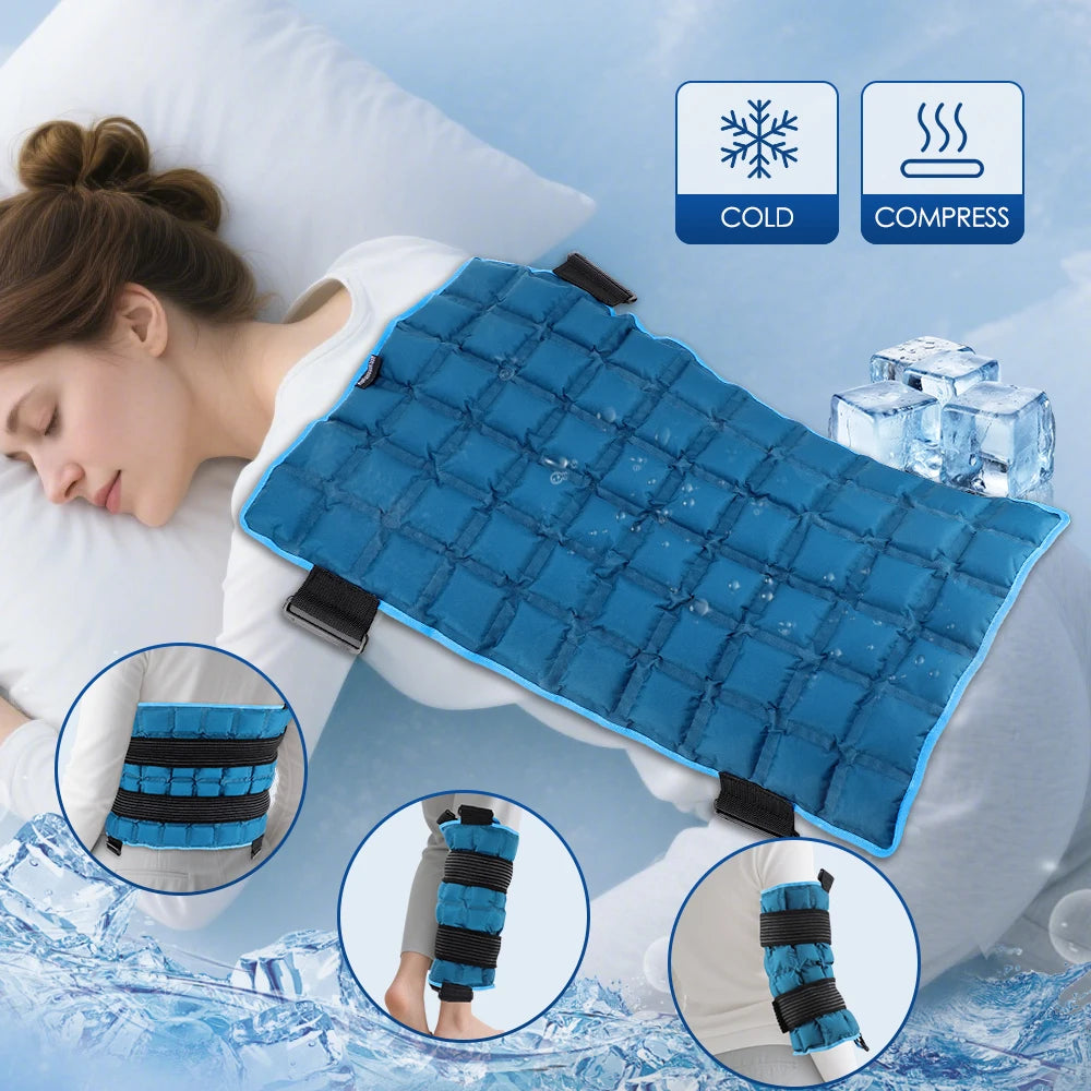 Gel Ice Pack for Neck Shoulder Reusable Hot Cold Wrap for Ankle Joints Sports Injuries First Aid Cooling Brace Knee Heating Pad Peaceful Pleasures Health and Wellness ice pack