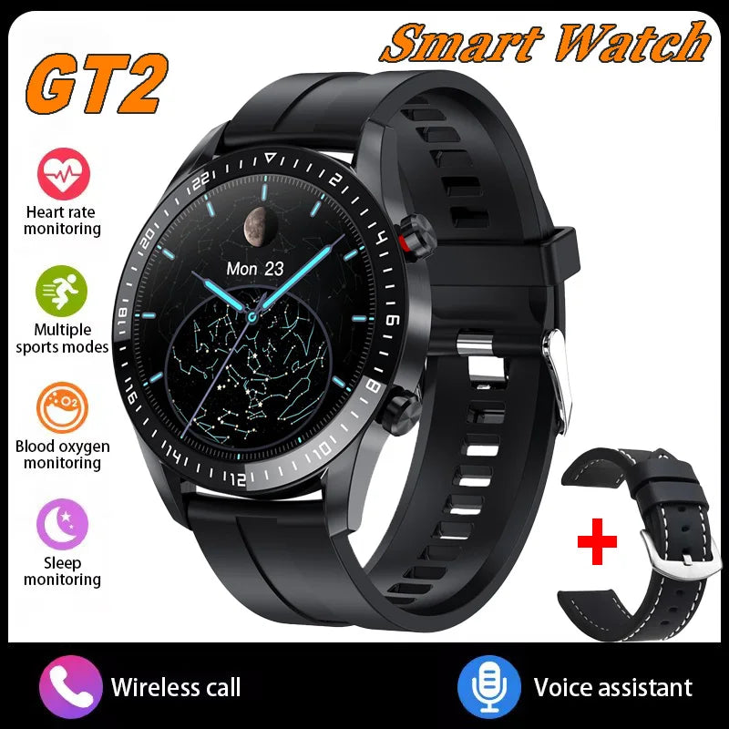 Men Women Bluetooth Call Smart Watch Heart Rate Blood Oxygen Sleep Health Monitoring GPS Sports Tracking Waterproof Smartwatch Peaceful Pleasures Health and Wellness Bk22Pgstrap
