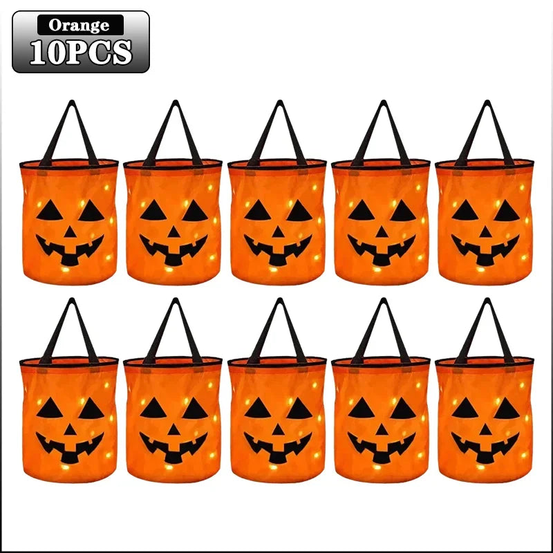 LED Halloween Pumpkin Candy Bag | Kids Trick or Treat Bucket