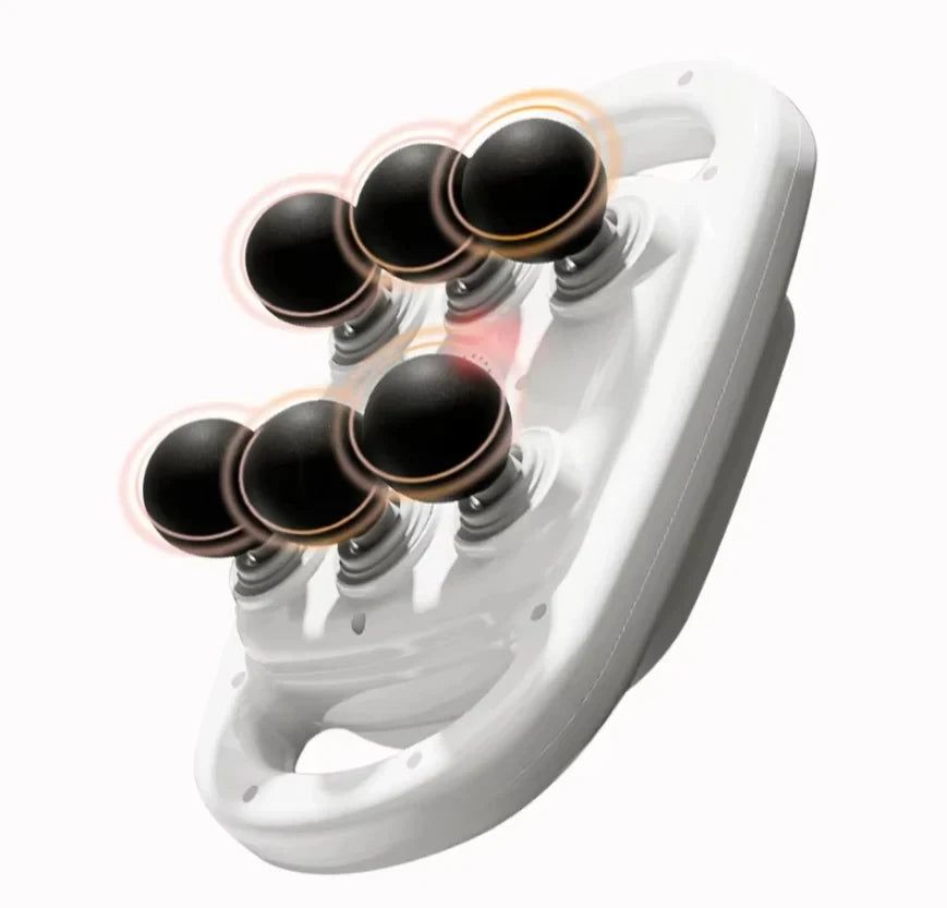6-Head Electric Massage Gun – Deep Tissue Percussion for Neck, Shoulders & Legs, Full Body Massager Peaceful Pleasures Health and Wellness white