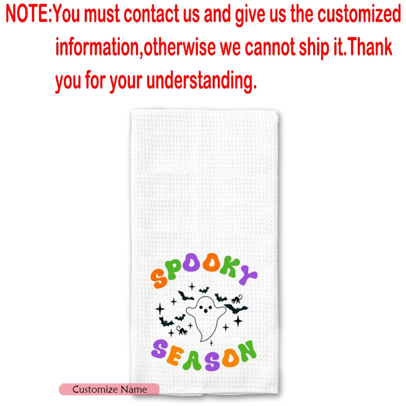 Personalized Halloween Dish Towel | Custom Hostess Gift