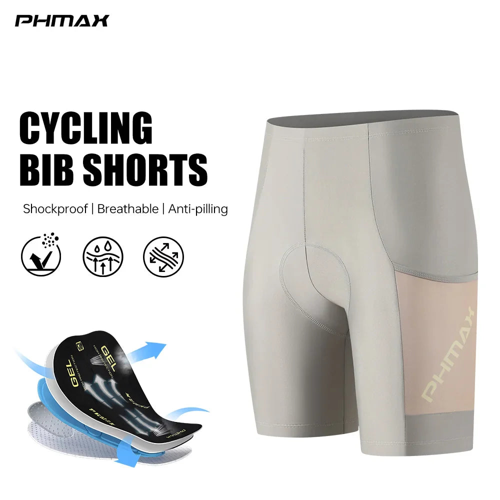 PHMAX Women's 5D Padded Cycling Shorts – Quick Dry Bike Shorts