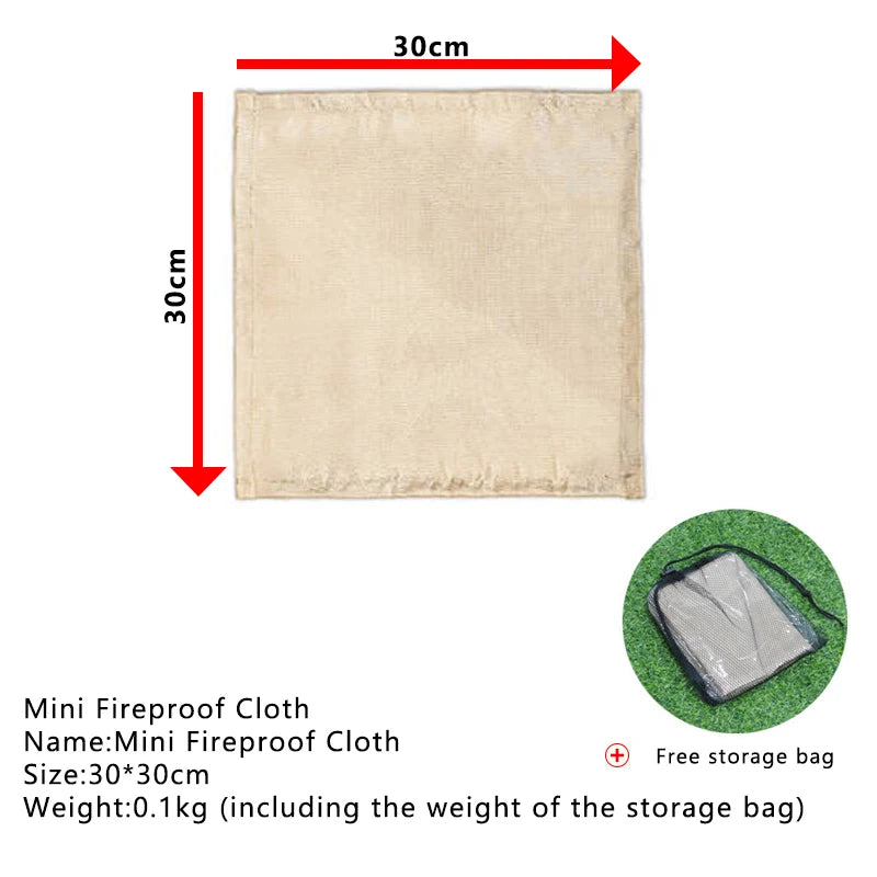 Fireproof Fiberglass Blanket Mat for Camping, BBQ & Fire Pit Fireproof Insulation Mat Peaceful Pleasures Health and Wellness 30x30cm