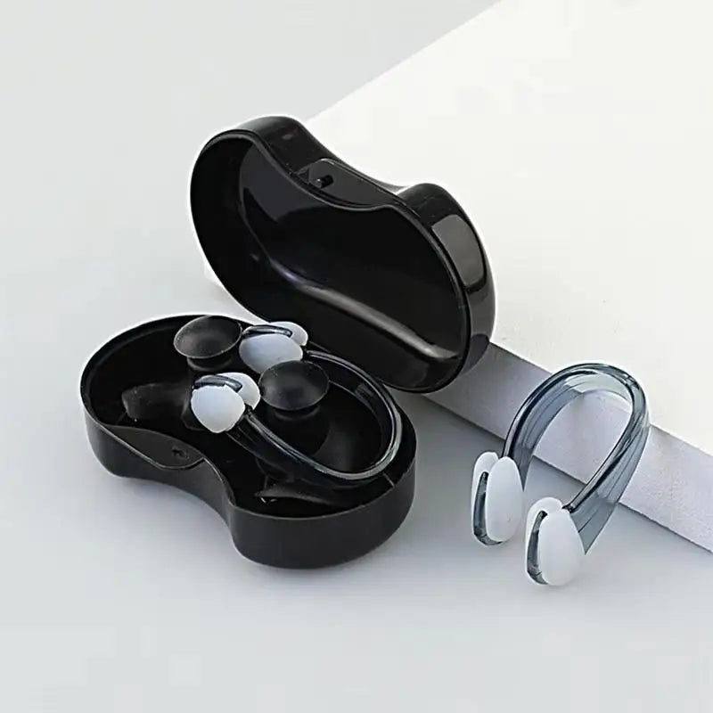 Swimming Earplugs & Nose Clip Set, Silicone Waterproof Noise-Reducing Sleep Plungers, Swimming Accessories for Adults & Kids Peaceful Pleasures Health and Wellness black
