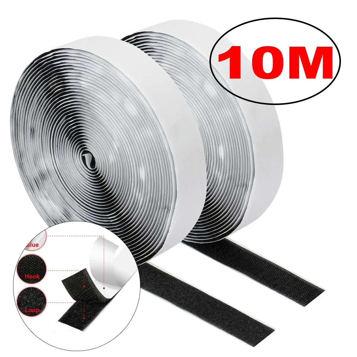 Self-Adhesive Hook & Loop Fastener Tape – 1M to 25M