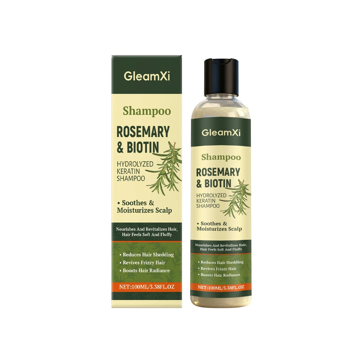 Rosemary Shampoo Thickening Volumizing Nourishing Oil Control Dry Damaged Repair Scalp Cleansing Smoothing Strengthening Shampoo Peaceful Pleasures Health and Wellness 100ml boxed
