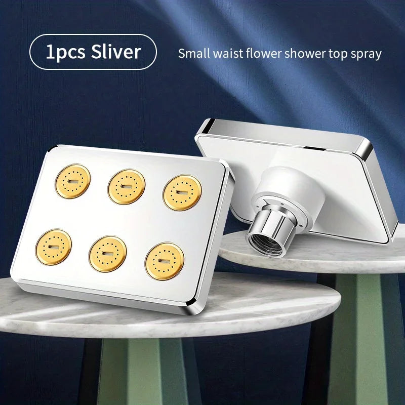 High-Pressure Rotatable Rainfall Shower Head | Chrome Wall Mount