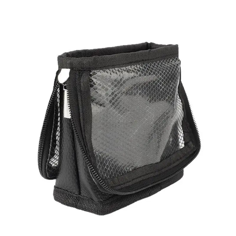 Foldable Net Zipper Makeup Brush Bag | Stand-Up Cosmetic Organizer
