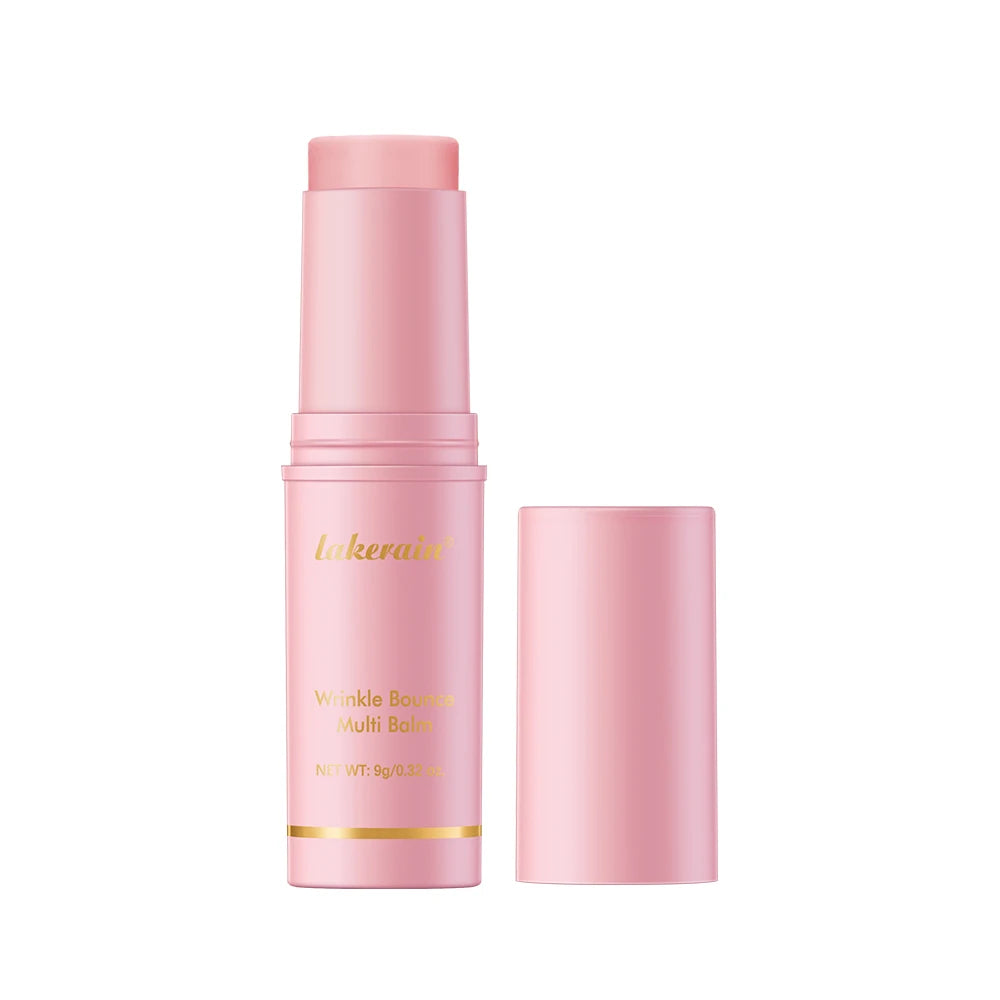 Wrinkle Bounce Multi Balm Extract Deep Hydrating Facial Skin Multi-functional Pink Balm Stick Skin Care Makeup Base Products Peaceful Pleasures Health and Wellness 1pcs