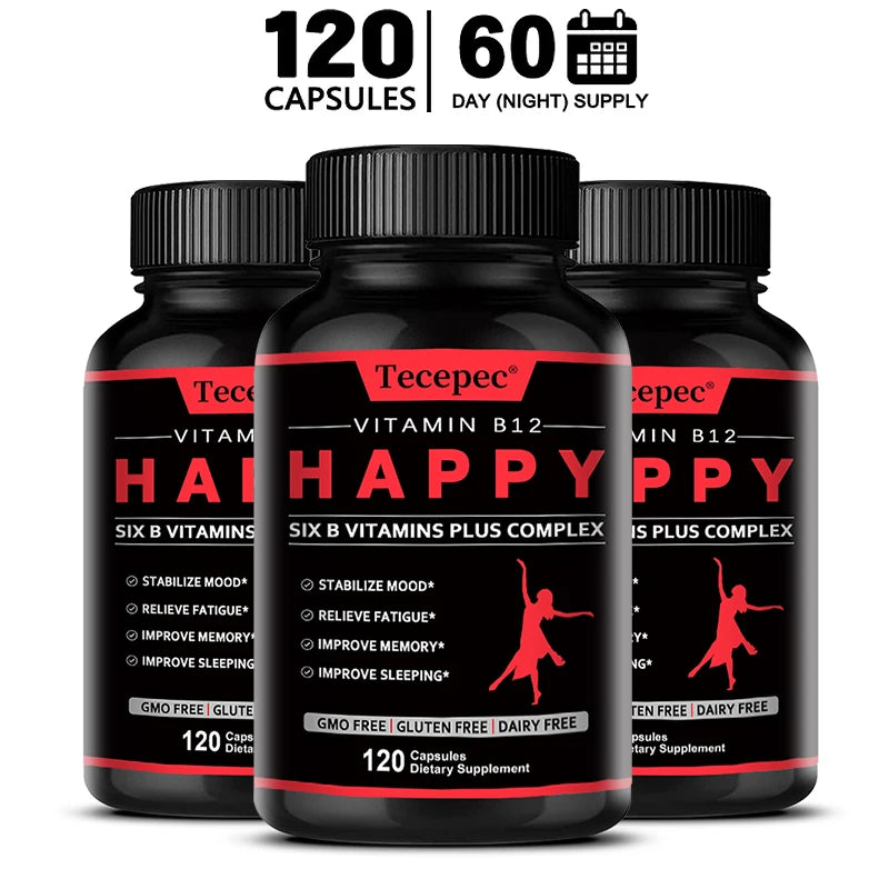 Vitamin B12 – Dietary Supplement, Supports Energy Metabolism, Mental Clarity, and Nervous System Health – Easy To Swallow Peaceful Pleasures Health and Wellness 120 count-3 bottle