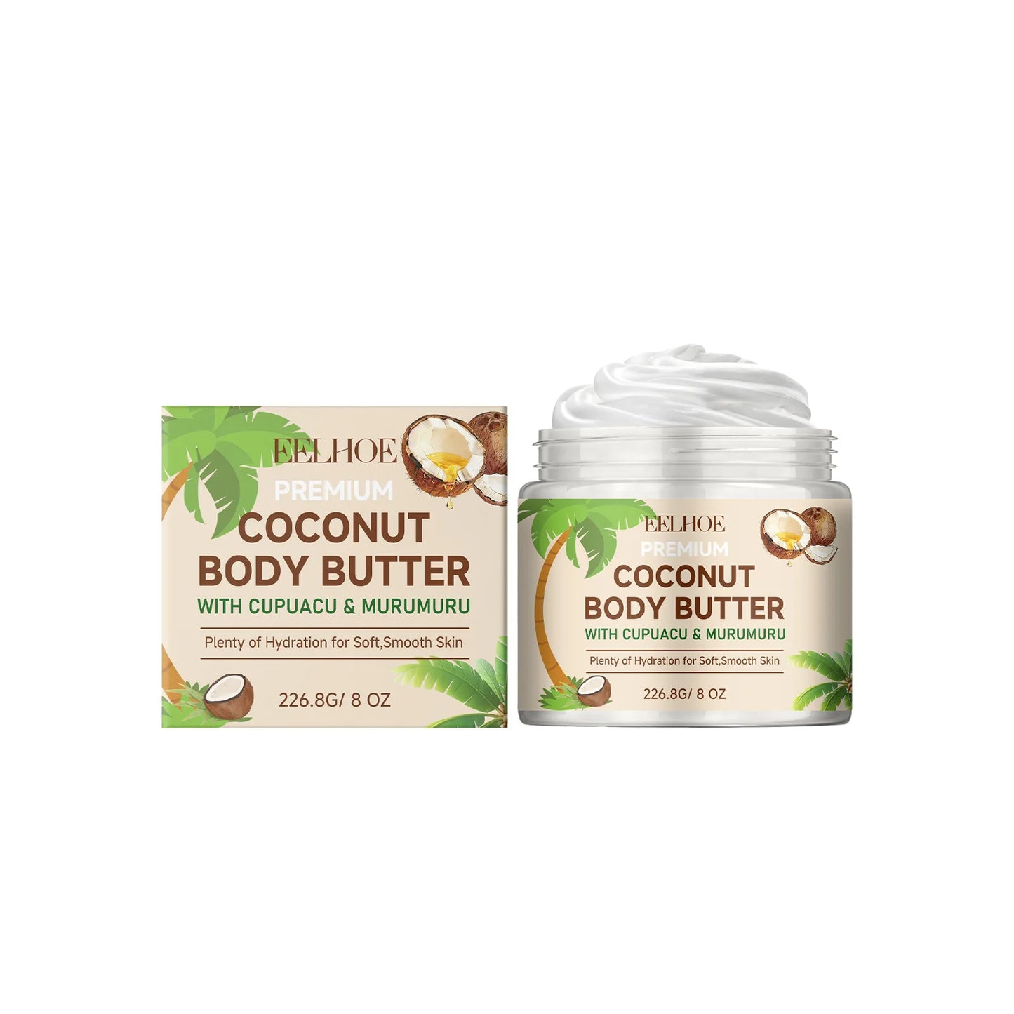 Coconut Moisturizing Body Lotion Soothing Skin Improving Skin Elasticity Reducing Dryness Long-Lasting Hydration Body Care Cream Peaceful Pleasures Health and Wellness 226g Boxed