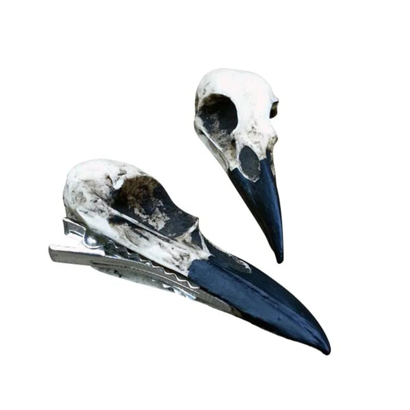 Goth Fashion Simulation Skeleton Crow Head Hairpin for Women Dark Creative Horror Fun Hair Clip Halloween Party Hair Accessories Peaceful Pleasures Health and Wellness