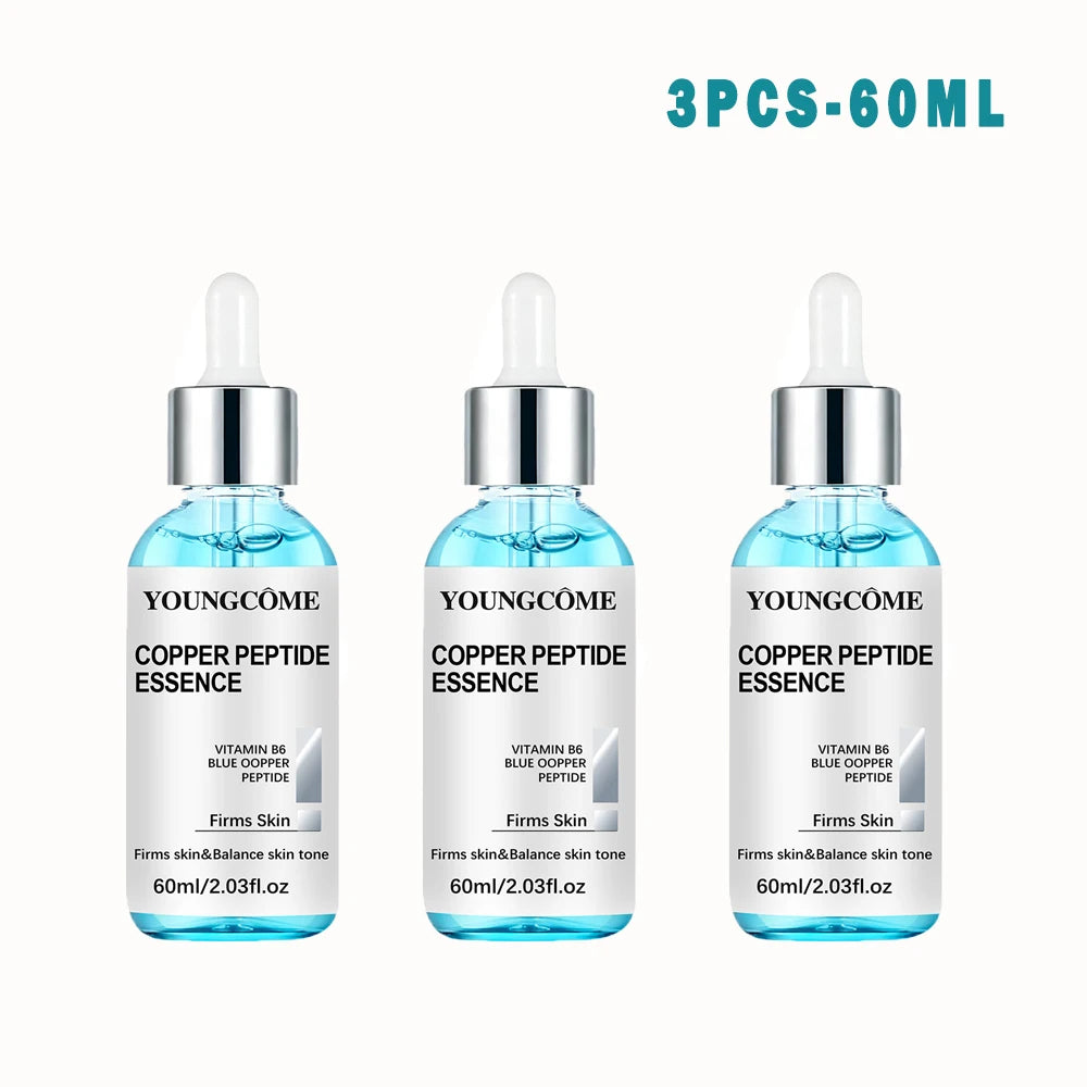 1/2/3pcs Blue Copper Peptide Serum with Vitamin B6 - Skin Firming & Tone Balancing Facial Treatment for Daily Care Peaceful Pleasures Health and Wellness 3pcs 60ml