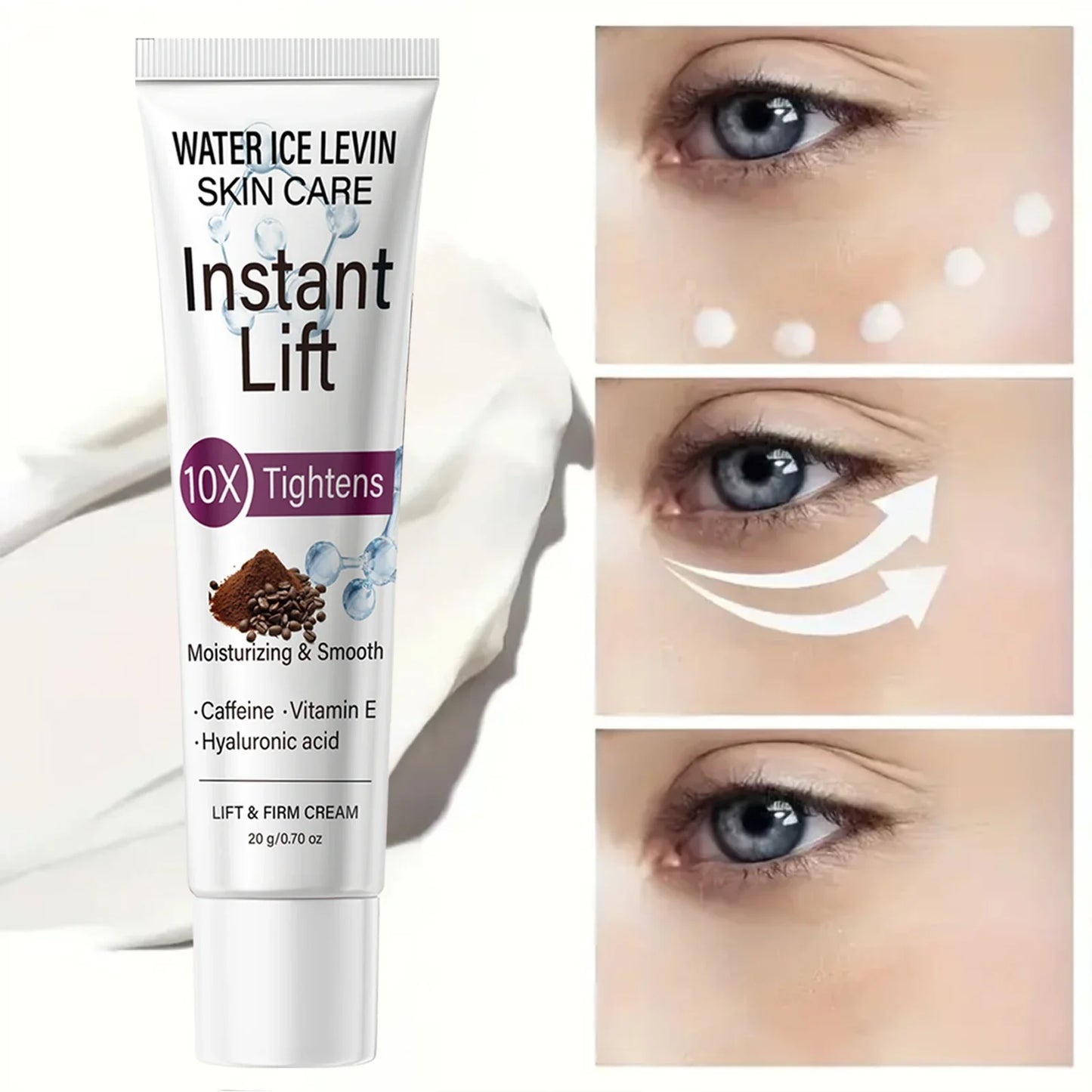 Eye Cream with Caffeine & Hyaluronic Acid – Instant Lift & Firm