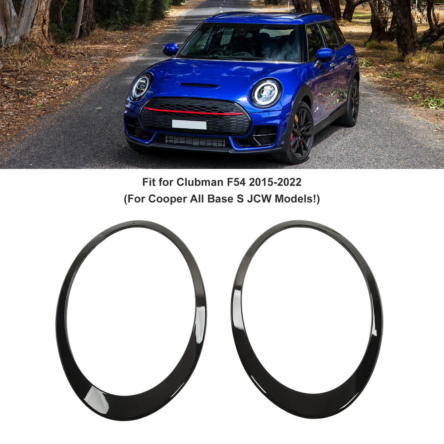 Gloss Black Headlight Surround Cover Trims Molding MINI Cooper