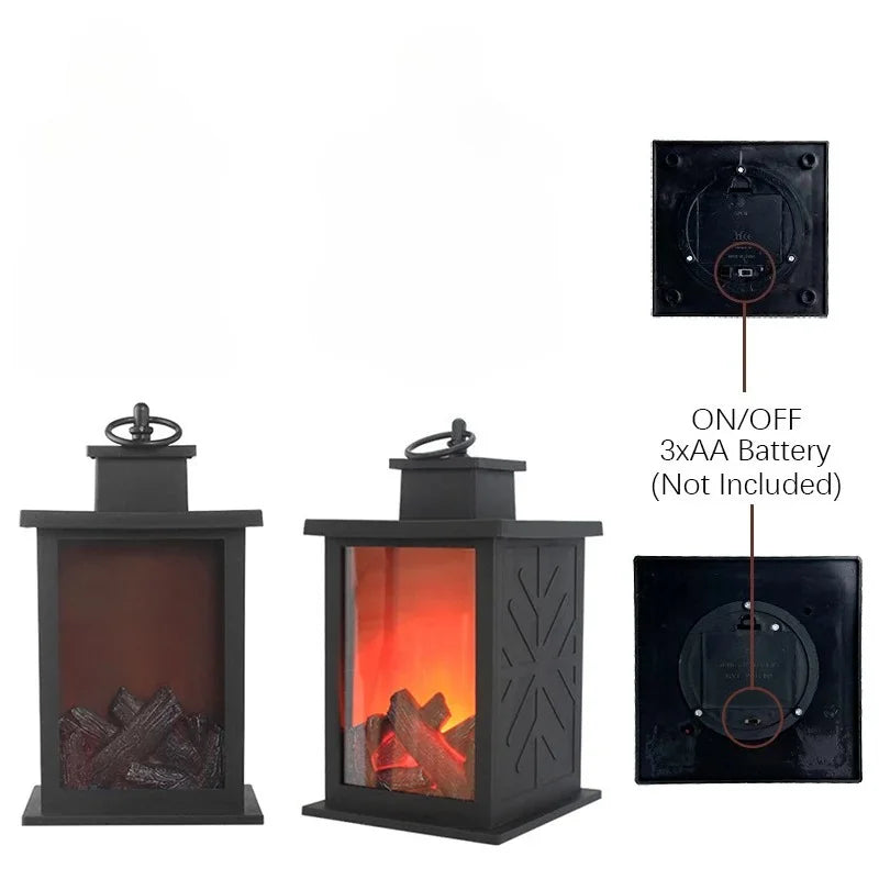 LED Flame Effect Fireplace Lamp – Retro Night Light Decor