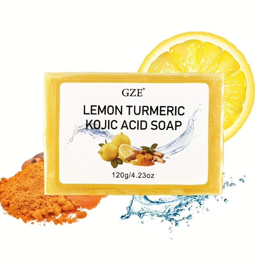 GZE Turmeric Kojic Acid Soap – Dark Spots, Shea Butter, Lemon
