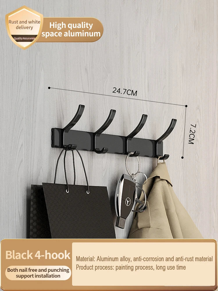 YUNJIEYA 6-Hook Aluminum Wall Hook | Robe & Door Hanger