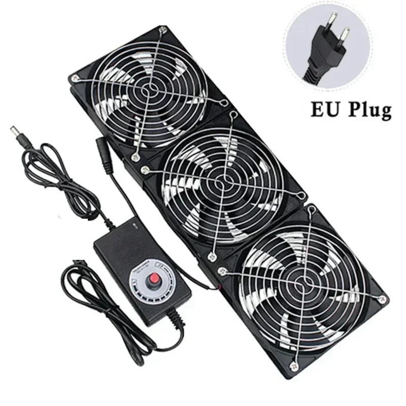 Multifunctional Exhaust Cooling Fan with Switch Cable for PC CPU Server Chassis Router Ventilation Fast Cooling System Peaceful Pleasures Health and Wellness 3 Fan EU