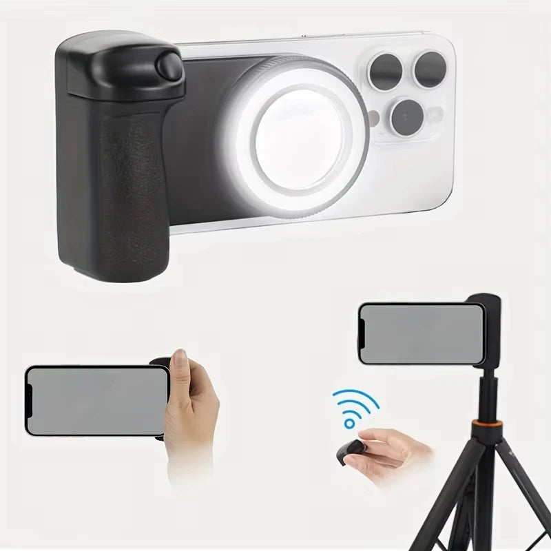 MagSafe Phone Grip with Bluetooth Remote & Fill Light