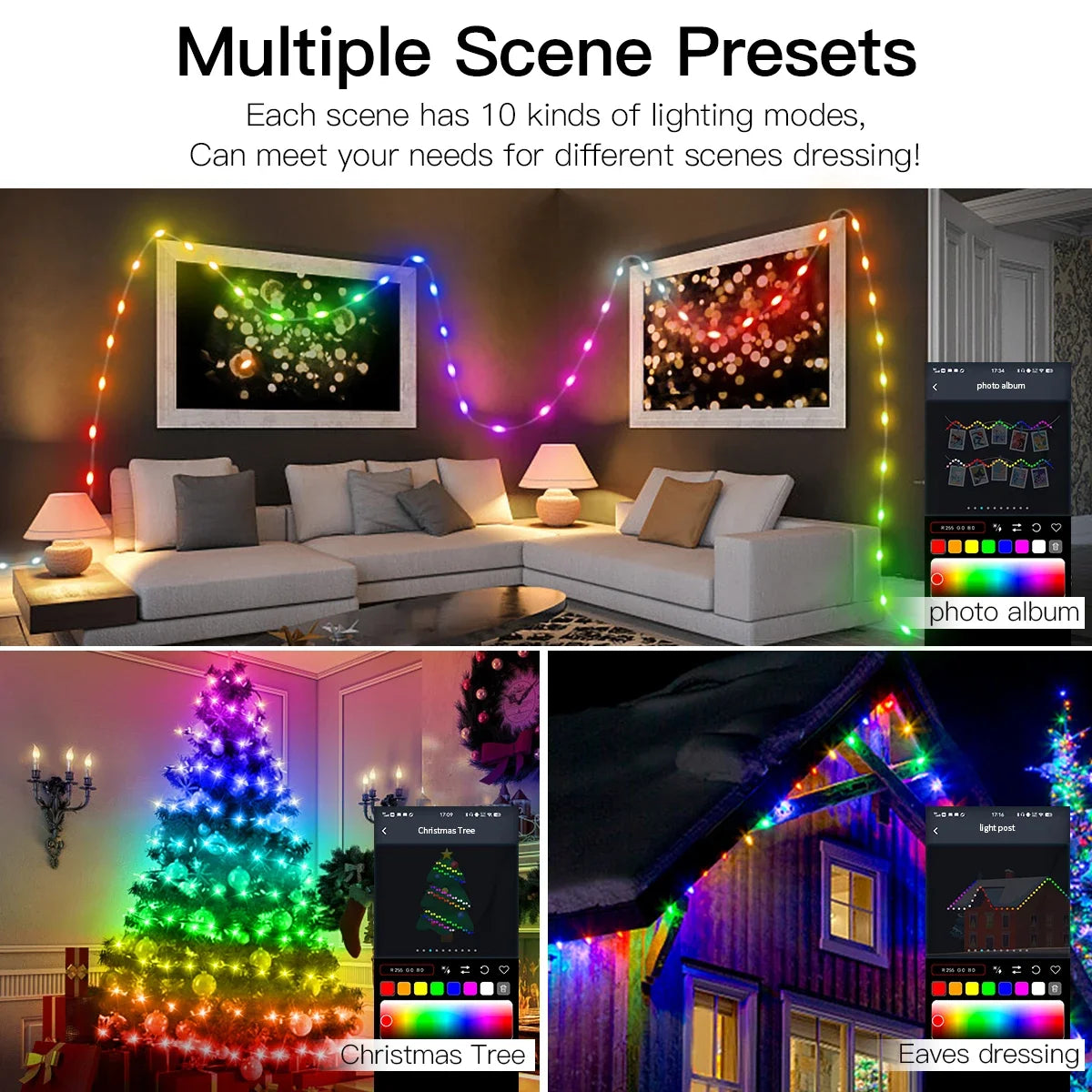 RGB Bluetooth LED Fairy String Lights – USB Dream Color RGBIC
