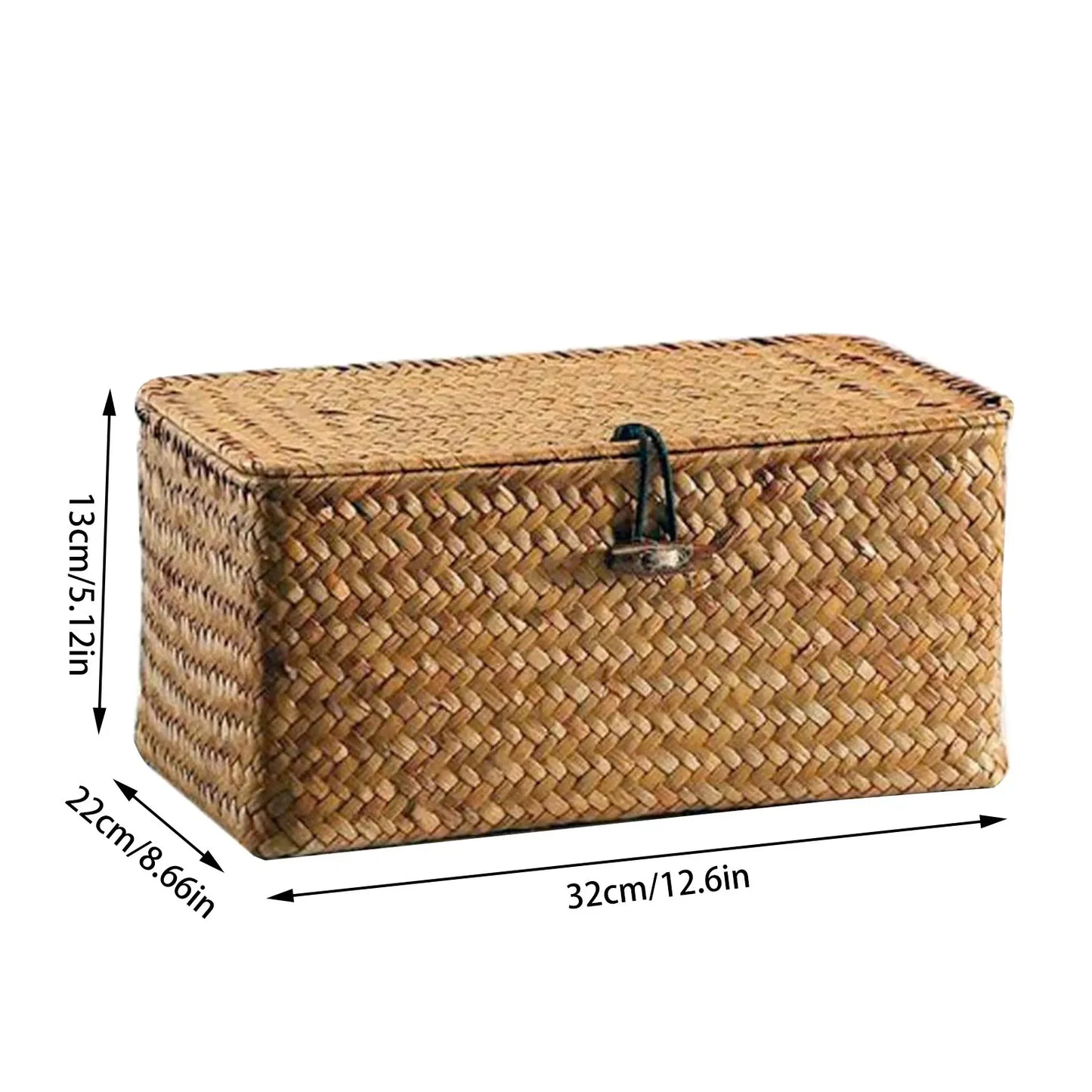 Handcrafted Woven Seagrass Storage Basket with Lid