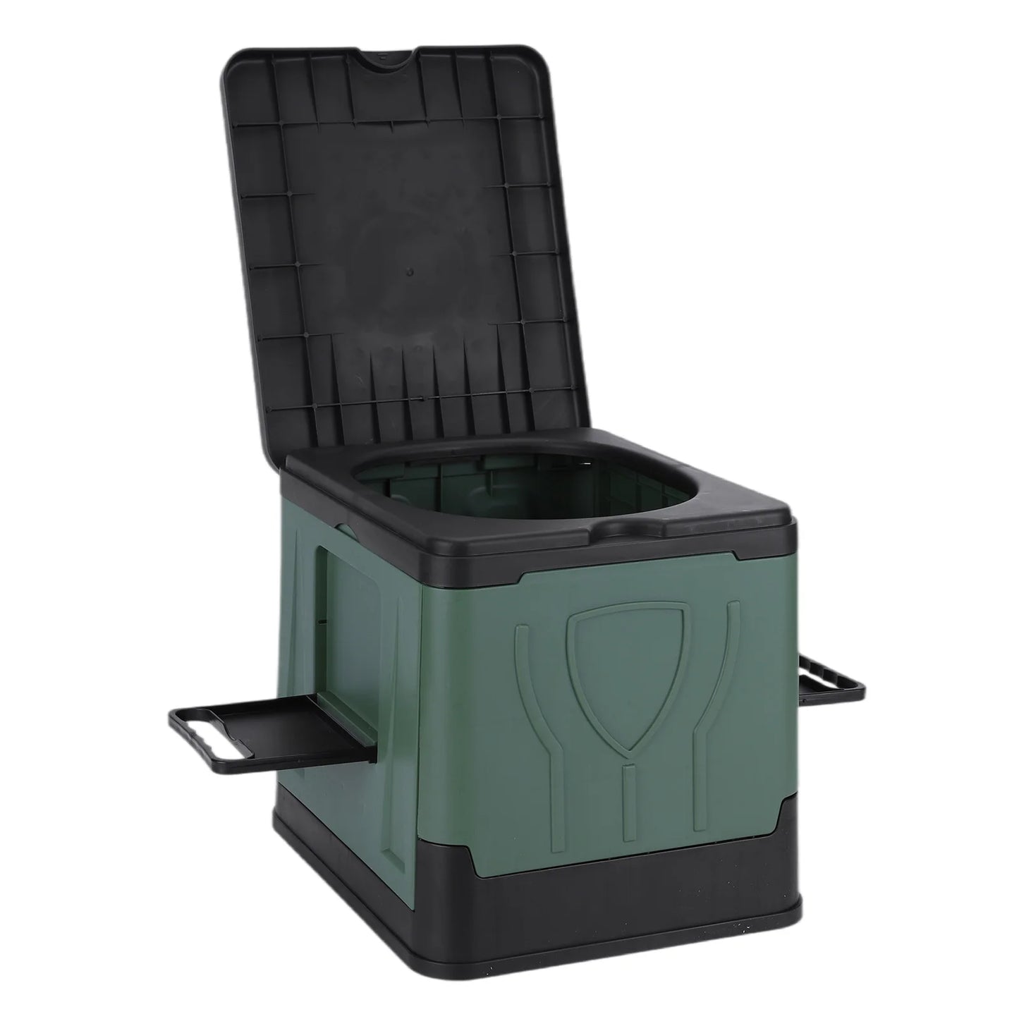 Folding Portable Toilet with Paper Holder & Lid Emergency Toilet Reusable for Camping Travel Outdoor Car RV & Emergency Use Peaceful Pleasures Health and Wellness Green Toilet Truck