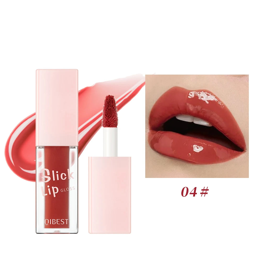 QIBEST Slick Lip Gloss Moisturizing Glass Water Gloss Sexy Plump Lip Makeup Mirror Lip Glaze Lasting Lipgloss Oil Tinted Pigment Peaceful Pleasures Health and Wellness 04