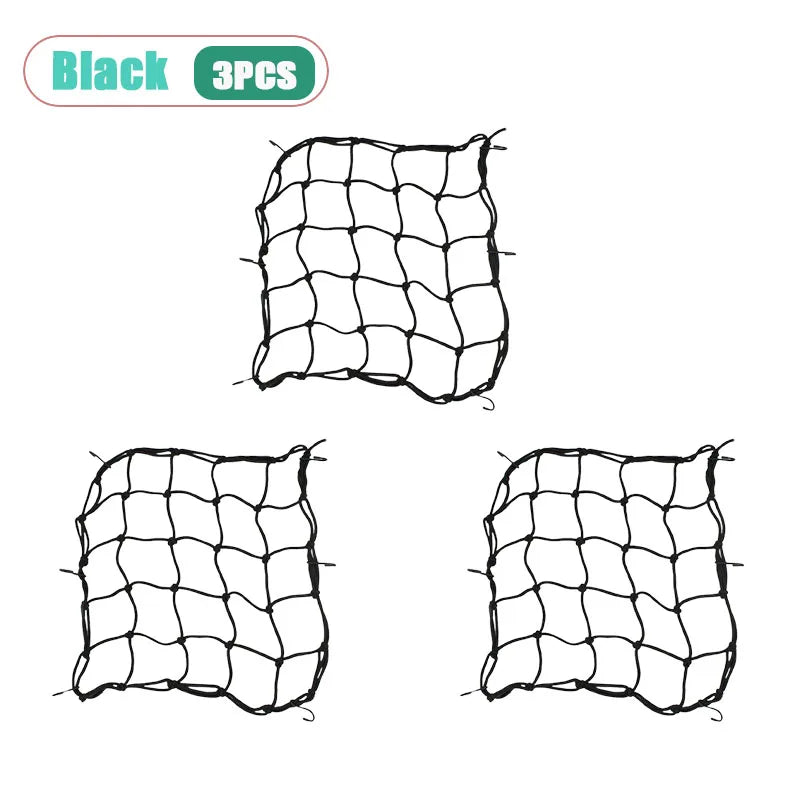 Motorcycle Elastic Cargo Net 40x40cm – Helmet & Luggage Bungee