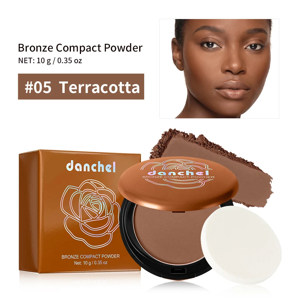 Waterproof Sweatproof Setting Powder 24H Fresh Wear Soft Matte Compact Powder Oil Control Face Beauty Cosmetic Peaceful Pleasures Health and Wellness 05Terracotta
