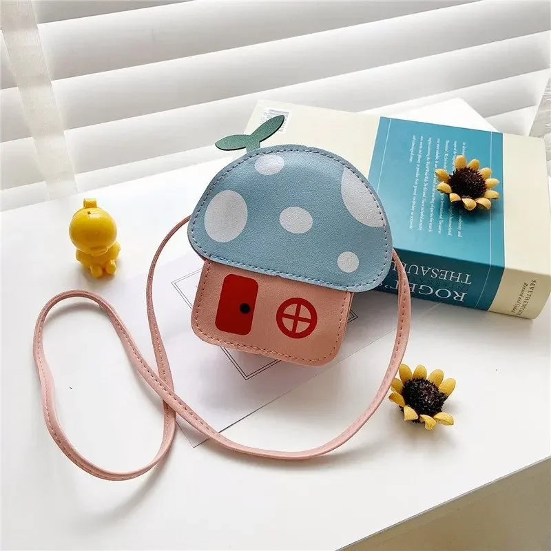 Kids Mushroom Crossbody Bag – Cute Girls Sling Purse Korean Style