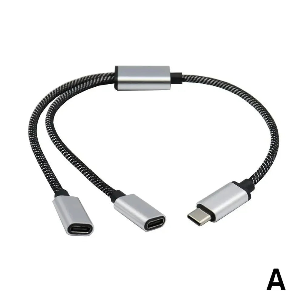 USB-C Hub Splitter 1 to 2/3 Ports | OTG Fast Charging Adapter Peaceful Pleasures Health and Wellness 2 in 1