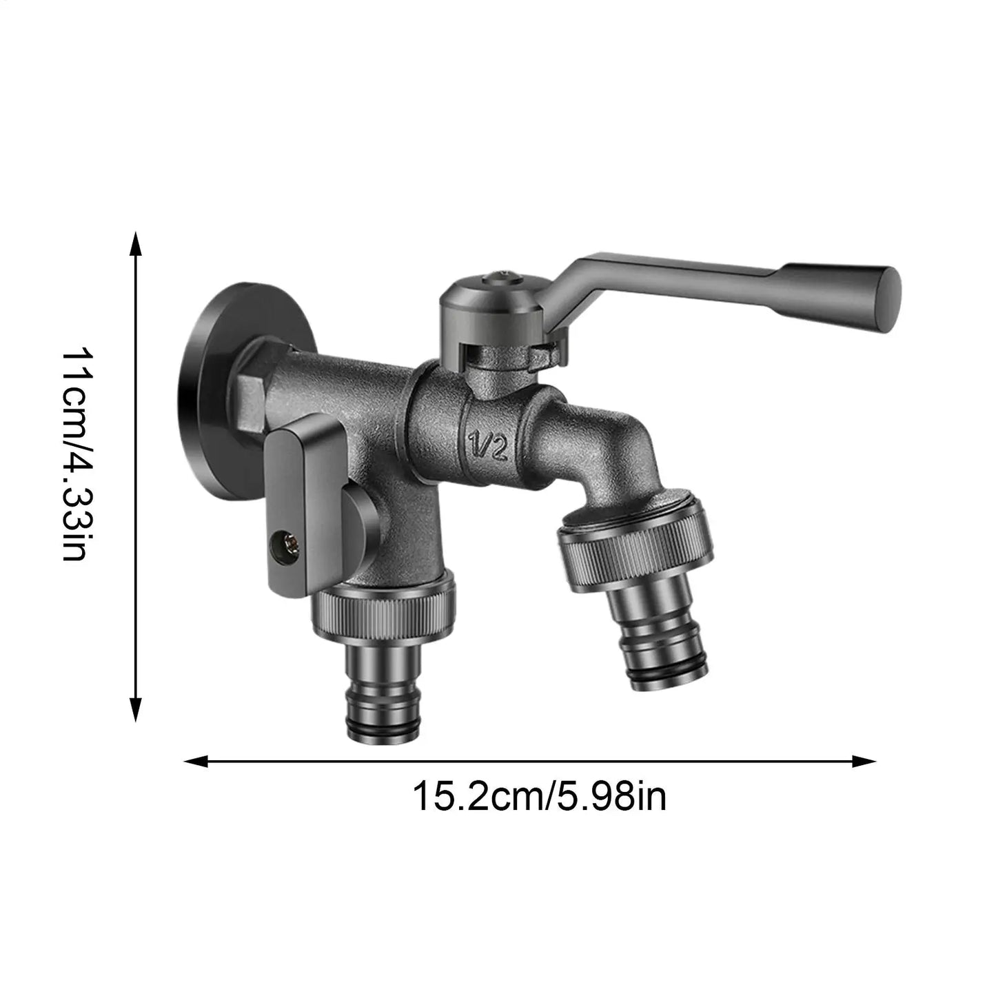 2-Way Anti-Freeze Outdoor Garden Faucet | Dual Outlet Tap