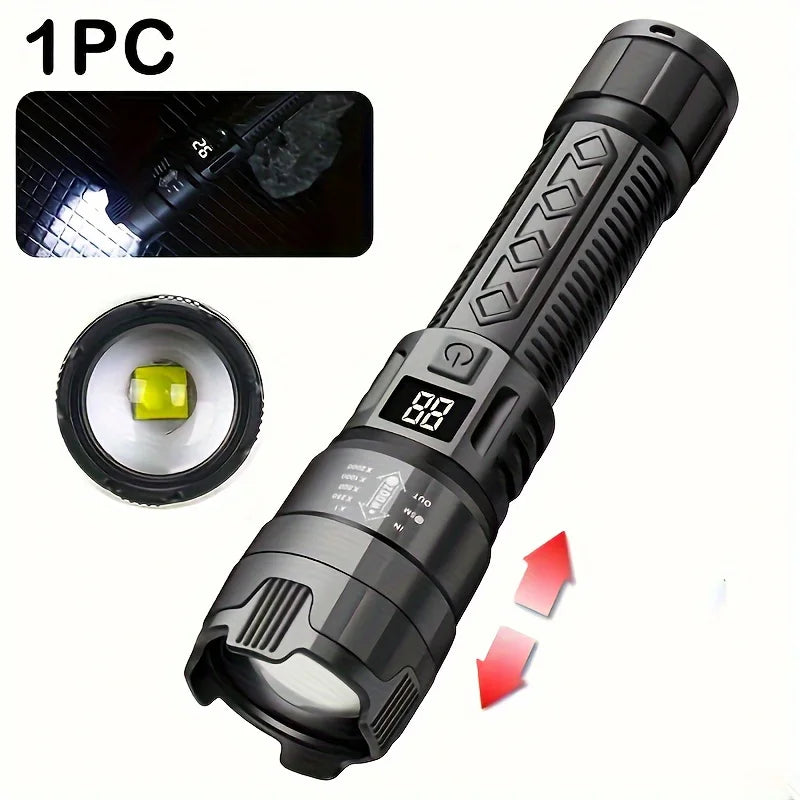 Tactical LED Flashlight 2000LM Zoom Torch | USB Rechargeable